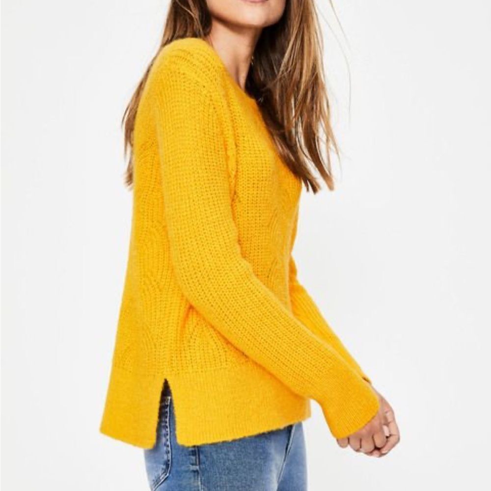 Boden Womens Golden Yellow Wool Blend Hadley Sweater Size Medium - Picture 5 of 14